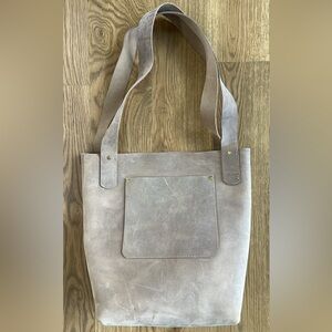 Elegant Tan Leather Tote Bag
